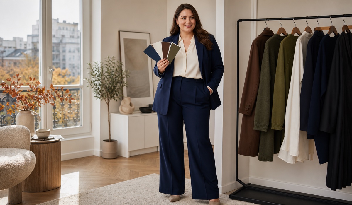Plus Size navy and cream autumn capsule