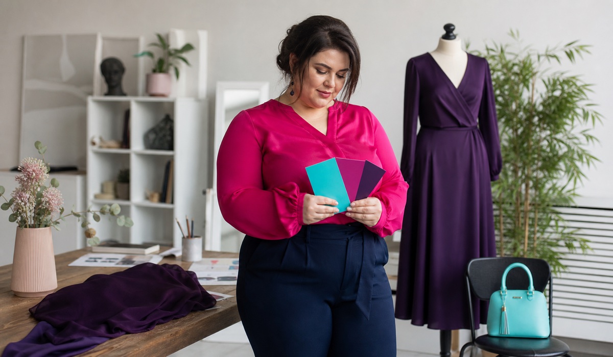 Fuchsia turquoise and eggplant colour accents
