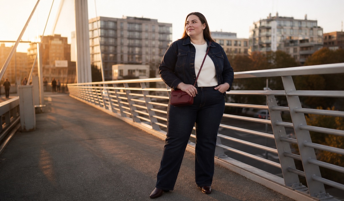 Осіння капсула Plus Size із замшевою курткою, трикотажем і нейтральними аксесуарами