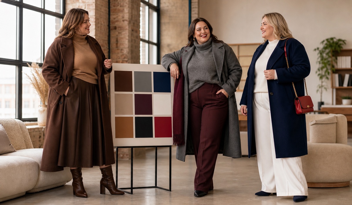 Женские Plus Size образы в осенне-зимних цветовых сочетаниях