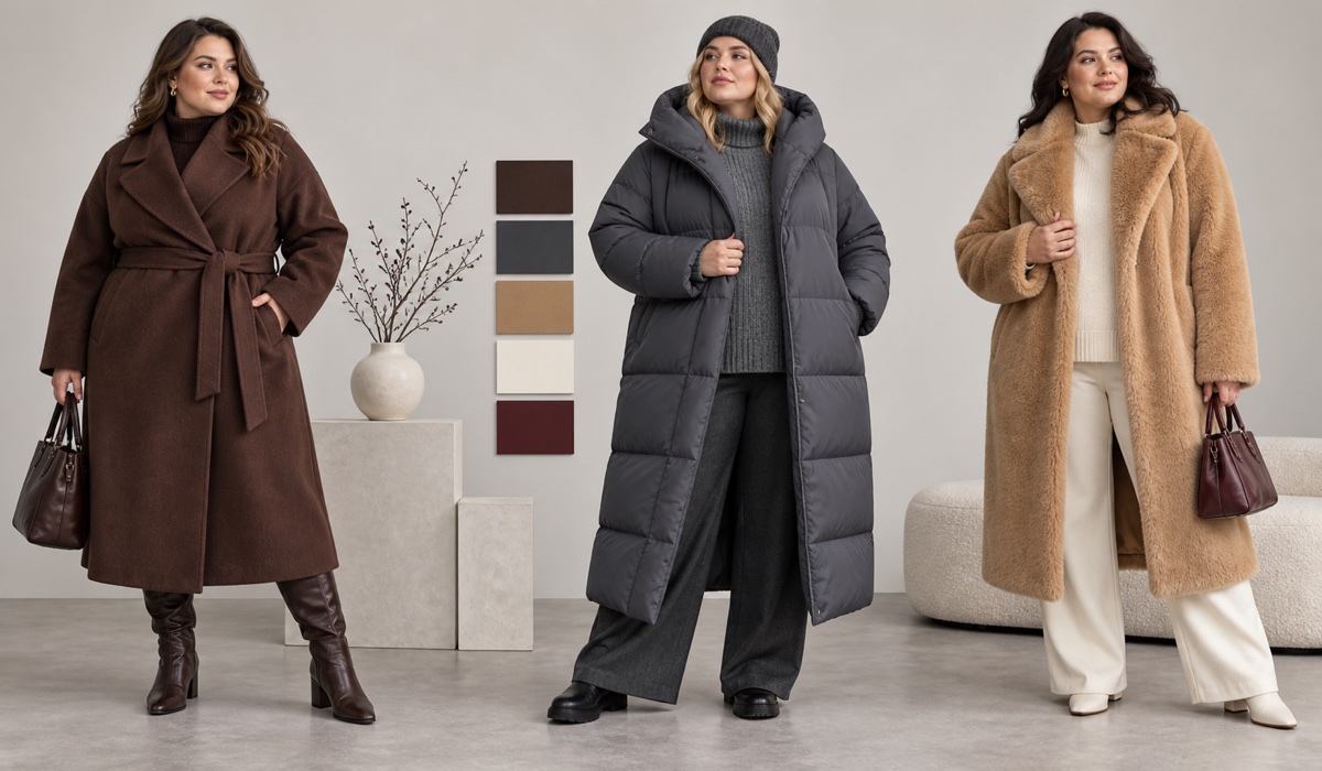 Капсула верхнього одягу Plus size з пальтом, пуховиком і екохутром